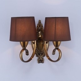 Applique da parete classica elettroplaccata con protezione occhi, E14, 2 lampadine