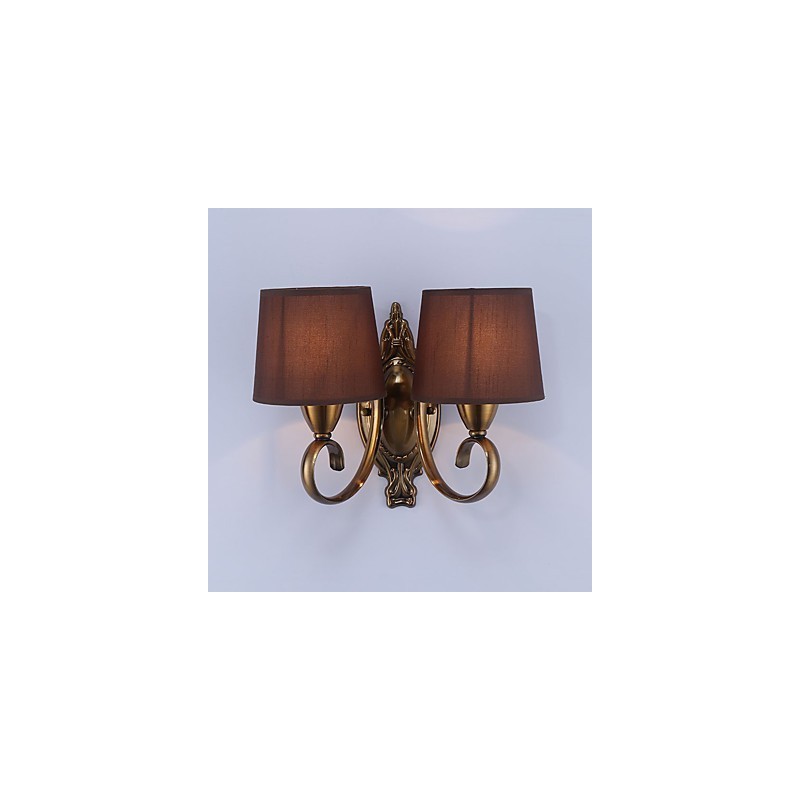 Applique da parete classica elettroplaccata con protezione occhi, E14, 2 lampadine