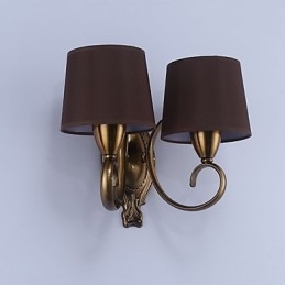 Applique da parete classica elettroplaccata con protezione occhi, E14, 2 lampadine