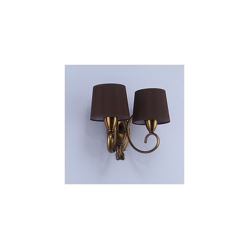 Applique da parete classica elettroplaccata con protezione occhi, E14, 2 lampadine