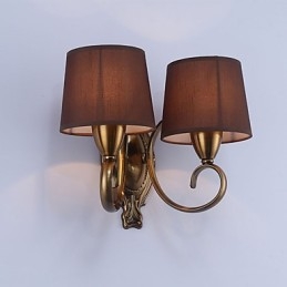Applique da parete classica elettroplaccata con protezione occhi, E14, 2 lampadine