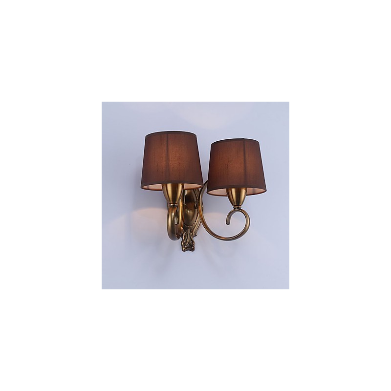 Applique da parete classica elettroplaccata con protezione occhi, E14, 2 lampadine