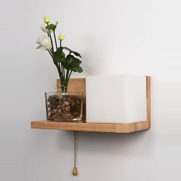 Applique da parete in legno e vetro Max Country Style con interruttore in linea