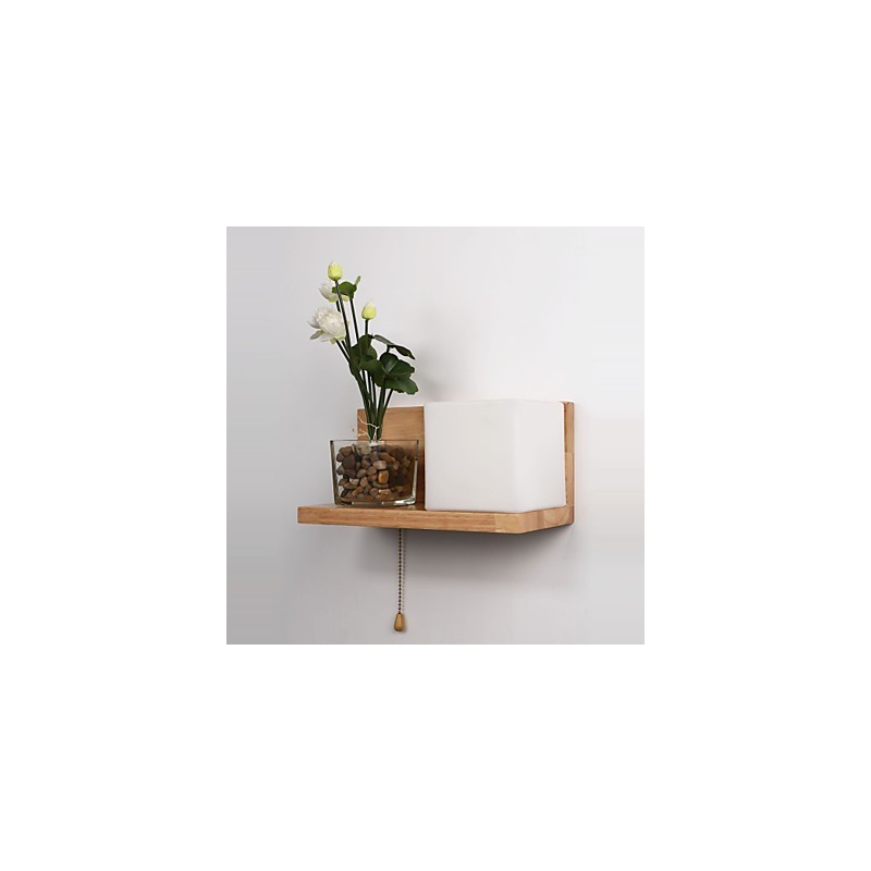 Applique da parete in legno e vetro Max Country Style con interruttore in linea