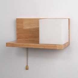 Applique da parete in legno e vetro Max Country Style con interruttore in linea