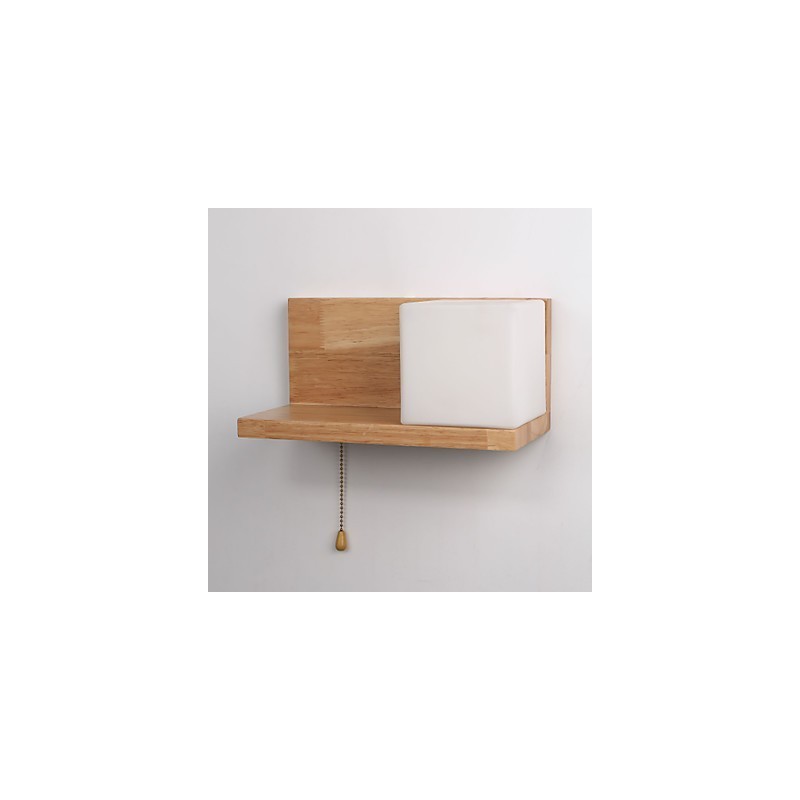 Applique da parete in legno e vetro Max Country Style con interruttore in linea