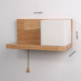 Applique da parete in legno e vetro Max Country Style con interruttore in linea