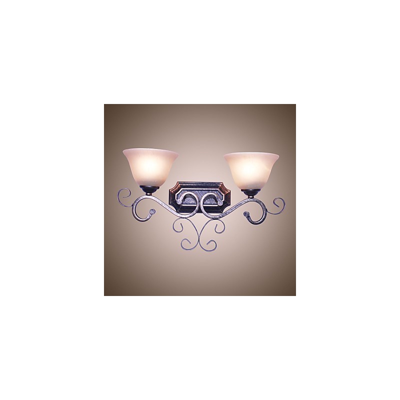 Applique da parete mini rustica tradizionale/classica 2x E27