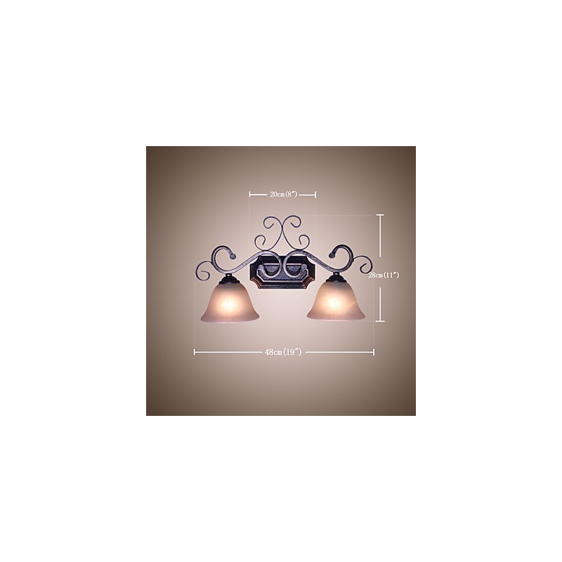 Applique da parete mini rustica tradizionale/classica 2x E27