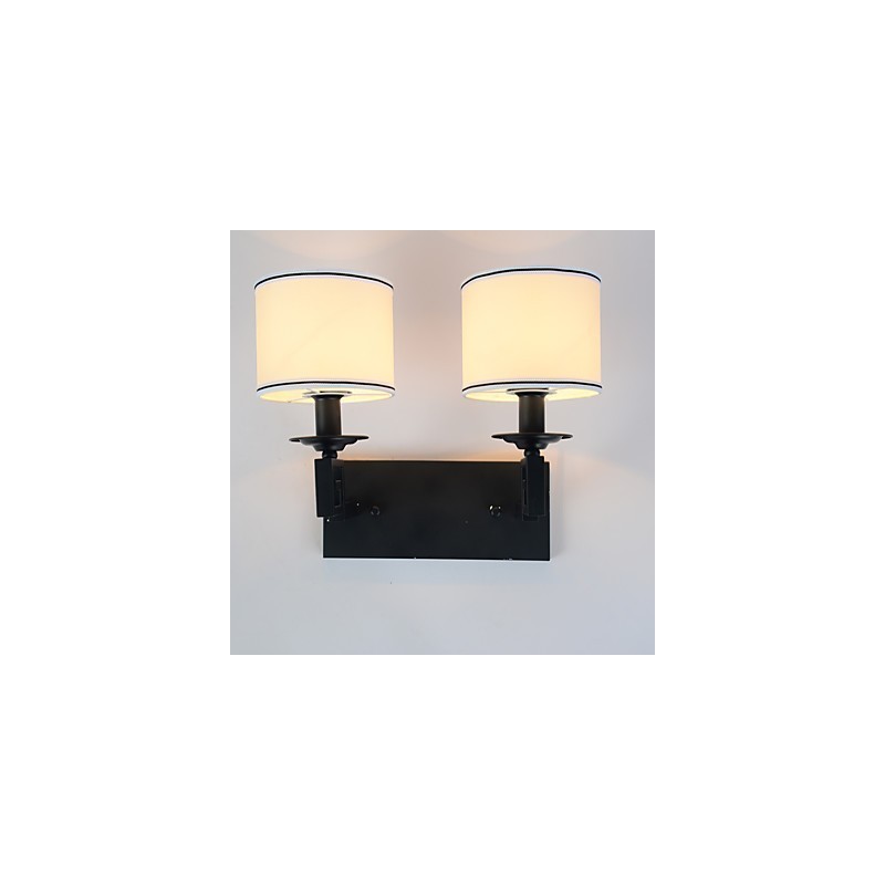 Applique da parete dipinta stile moderno contemporaneo country rustico lodge, 2 luci E12/E14