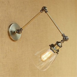 Applique da parete rustica retrò con braccio oscillante regolabile e protezione occhi