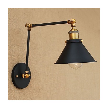 Applique da parete vintage industriale in ottone, E27, 30×22×10 cm
