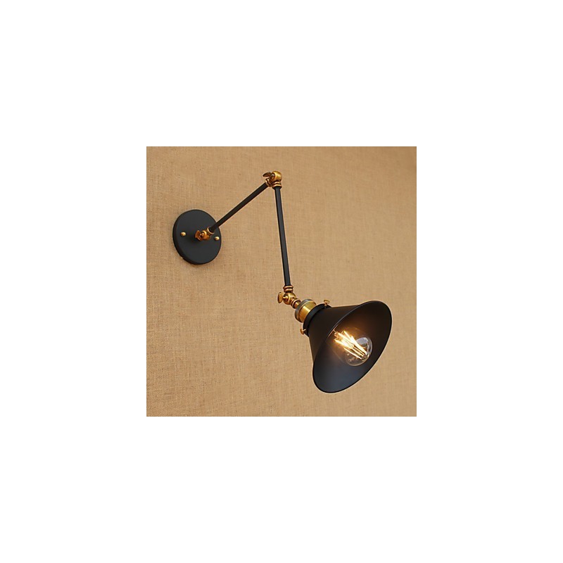 Applique da parete vintage industriale in ottone, E27, 30×22×10 cm
