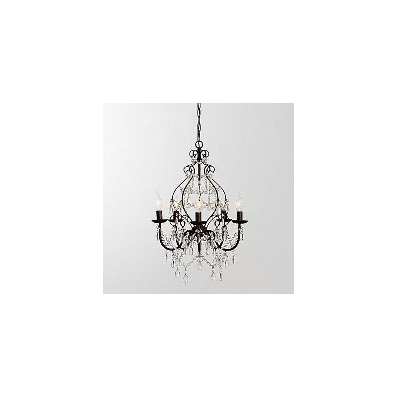 Lampadario decorativo in cristallo stile country 1 livello, catena regolabile