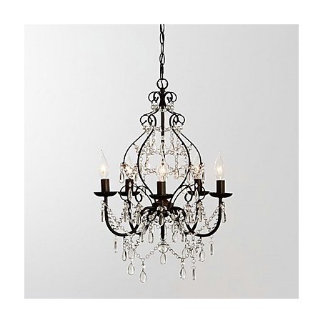 Lampadario decorativo in cristallo stile country 1 livello, catena regolabile