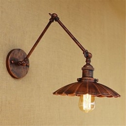 Applique da parete rustica retrò con braccio oscillante e luce ambientale, mini