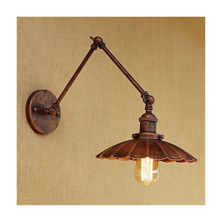 Applique da parete rustica retrò con braccio oscillante e luce ambientale, mini