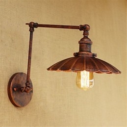 Applique da parete rustica retrò con braccio oscillante e luce ambientale, mini