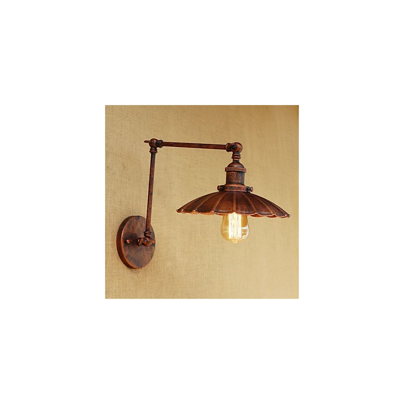 Applique da parete rustica retrò con braccio oscillante e luce ambientale, mini