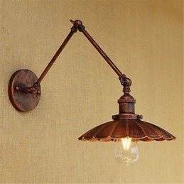 Applique da parete rustica retrò con braccio oscillante e luce ambientale, mini