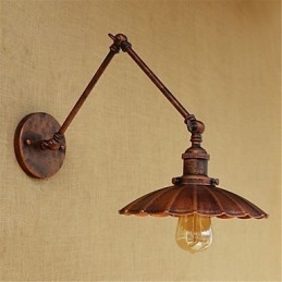 Applique da parete rustica retrò con braccio oscillante e luce ambientale, mini