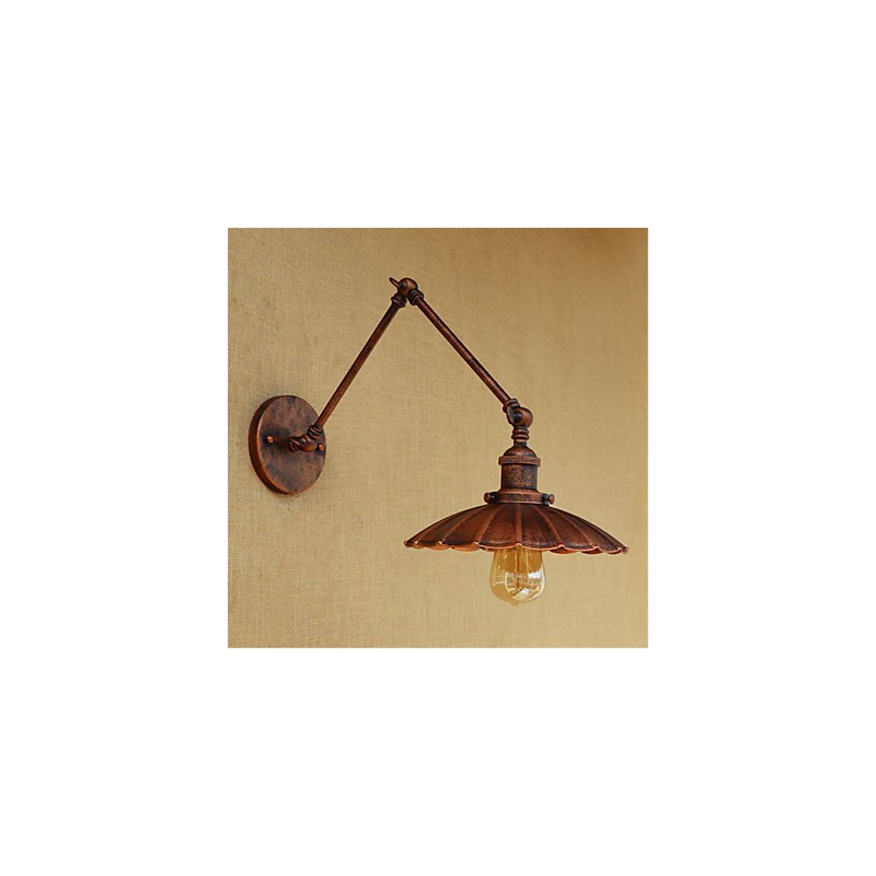 Applique da parete rustica retrò con braccio oscillante e luce ambientale, mini