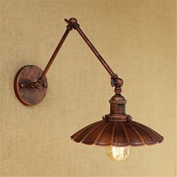 Applique da parete rustica retrò con braccio oscillante e luce ambientale, mini