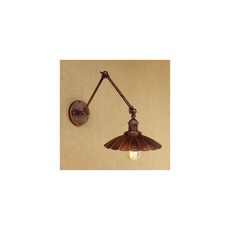 Applique da parete rustica retrò con braccio oscillante e luce ambientale, mini