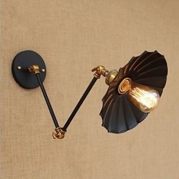 Applique da parete rustica retrò con braccio oscillante e luce ambientale, mini
