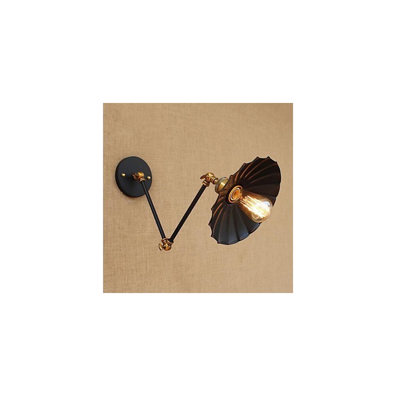 Applique da parete rustica retrò con braccio oscillante e luce ambientale, mini