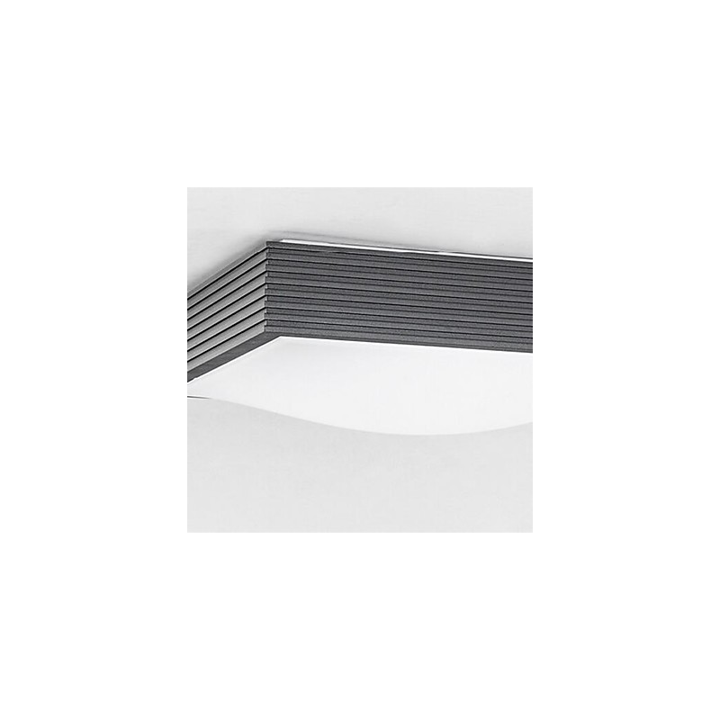 Plafoniera a filo moderna contemporanea in metallo nera con diffusore bianco 43 cm LED integrato