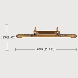 Applique da bagno LED integrata ottone antico 60 cm