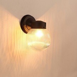 Applique da parete mini moderna in ossido nero, luce ambientale, E26/E27