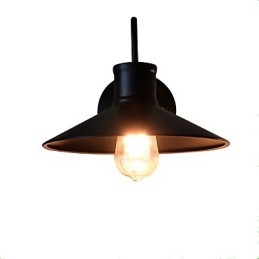 Applique da parete LED in ferro nera, lampadina E27 4 W