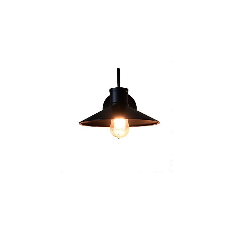 Applique da parete LED in ferro nera, lampadina E27 4 W