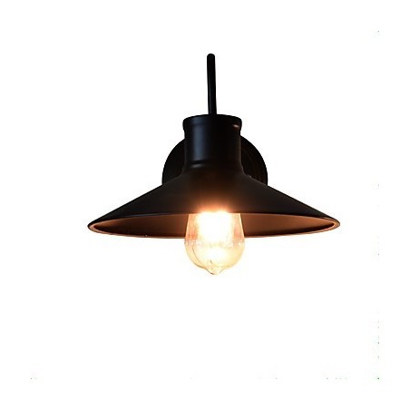Applique da parete LED in ferro nera, lampadina E27 4 W