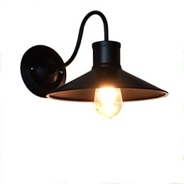 Applique da parete LED in ferro nera, lampadina E27 4 W