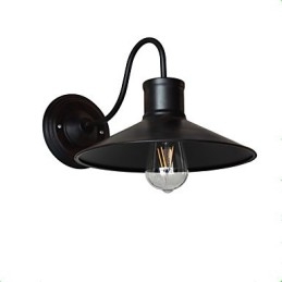 Applique da parete LED in ferro nera, lampadina E27 4 W