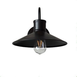 Applique da parete LED in ferro nera, lampadina E27 4 W