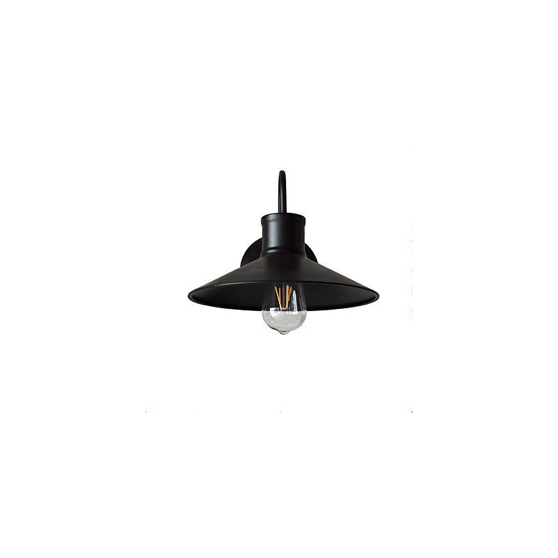 Applique da parete LED in ferro nera, lampadina E27 4 W