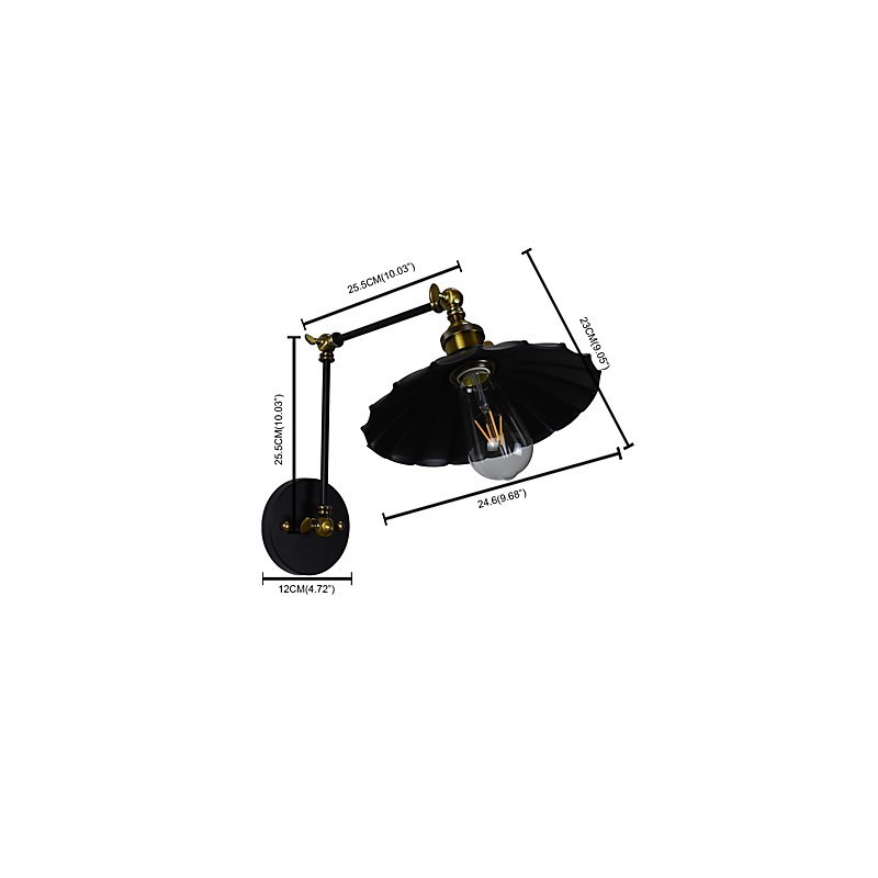 Applique da parete LED rustica classica dipinta, faretto da incasso, E27 4 W, 51 × 24,6 × 23 cm