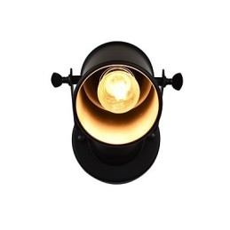 Applique da parete LED in acciaio verniciato nero stile retrò, attacco E27, 4 W