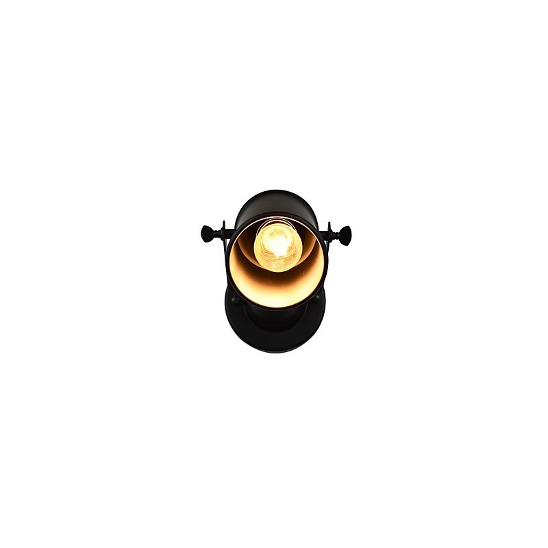 Applique da parete LED in acciaio verniciato nero stile retrò, attacco E27, 4 W