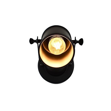 Applique da parete LED in acciaio verniciato nero stile retrò, attacco E27, 4 W