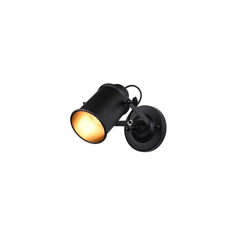 Applique da parete LED in acciaio verniciato nero stile retrò, attacco E27, 4 W