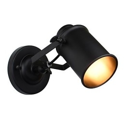 Applique da parete LED in acciaio verniciato nero stile retrò, attacco E27, 4 W