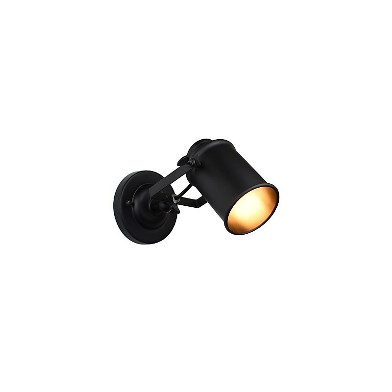 Applique da parete LED in acciaio verniciato nero stile retrò, attacco E27, 4 W