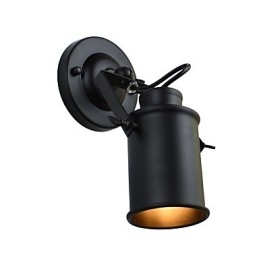 Applique da parete LED in acciaio verniciato nero stile retrò, attacco E27, 4 W