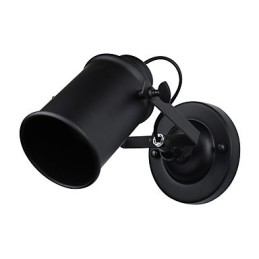 Applique da parete LED in acciaio verniciato nero stile retrò, attacco E27, 4 W