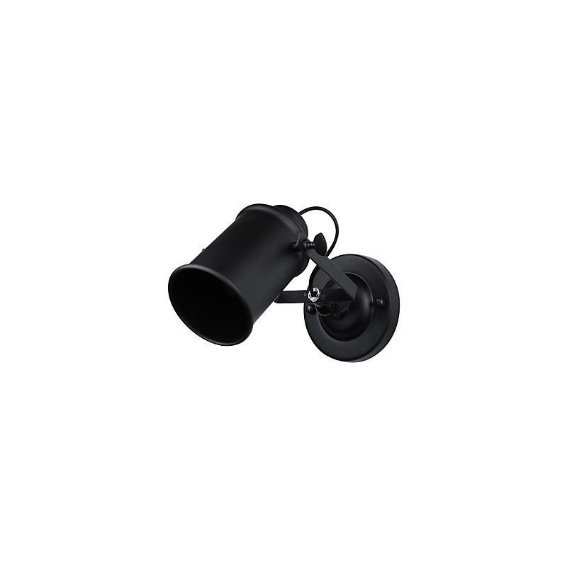 Applique da parete LED in acciaio verniciato nero stile retrò, attacco E27, 4 W